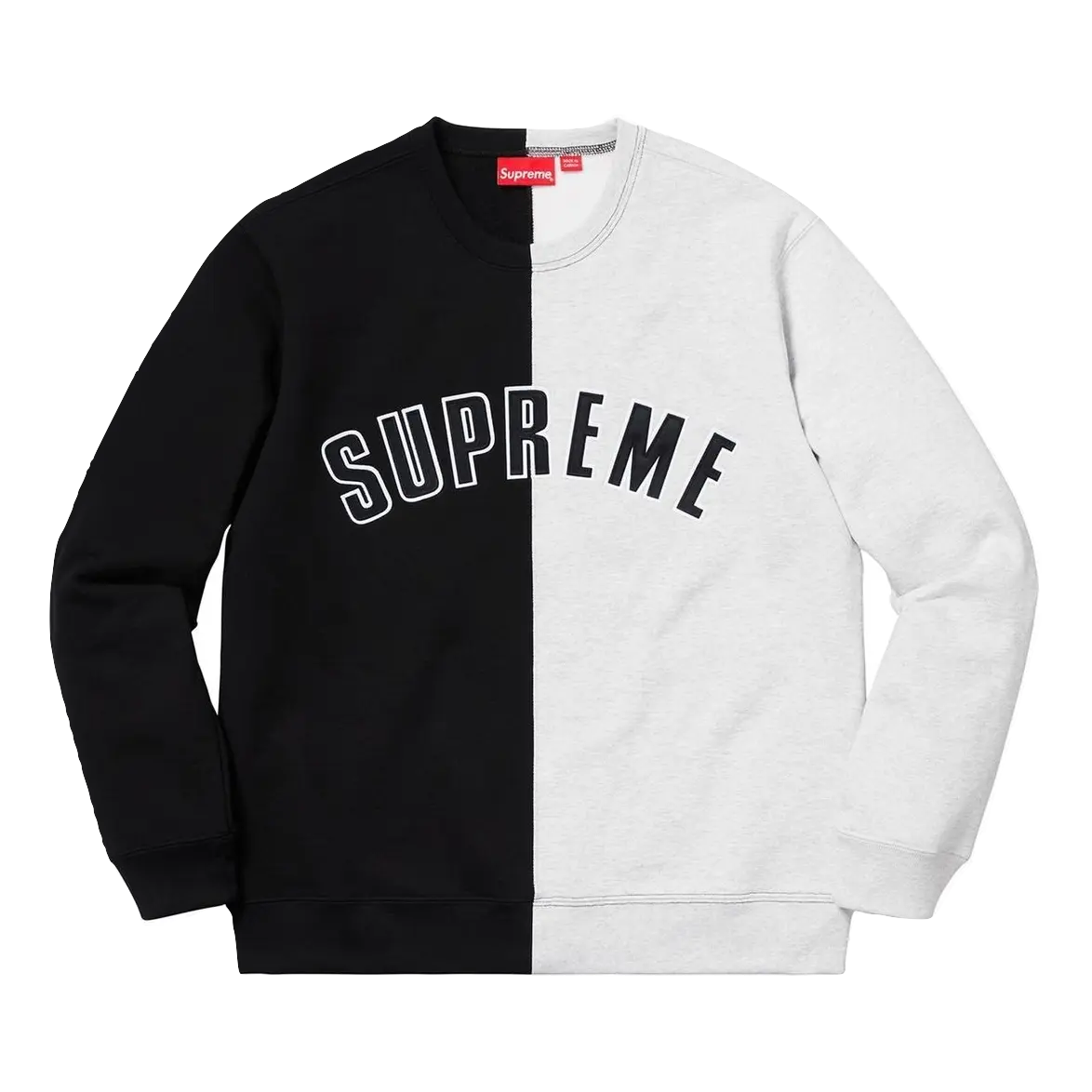 Supreme Split Crewneck Sweatshirt - Black Supreme