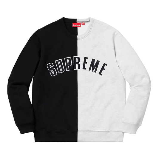 Supreme Split Crewneck Sweatshirt - Black Supreme