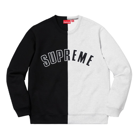 Supreme Split Crewneck Sweatshirt - Black - Used Supreme