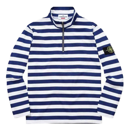 Supreme x Stone Island Quarter Zip Long Sleeve Top - Blue
