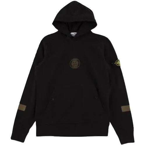 Supreme x Stone Island Hooded Sweatshirt - Black FW17 - Used Supreme