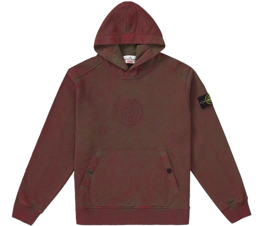 Supreme x Stone Island Hooded Sweatshirt SS19 - Red - Used