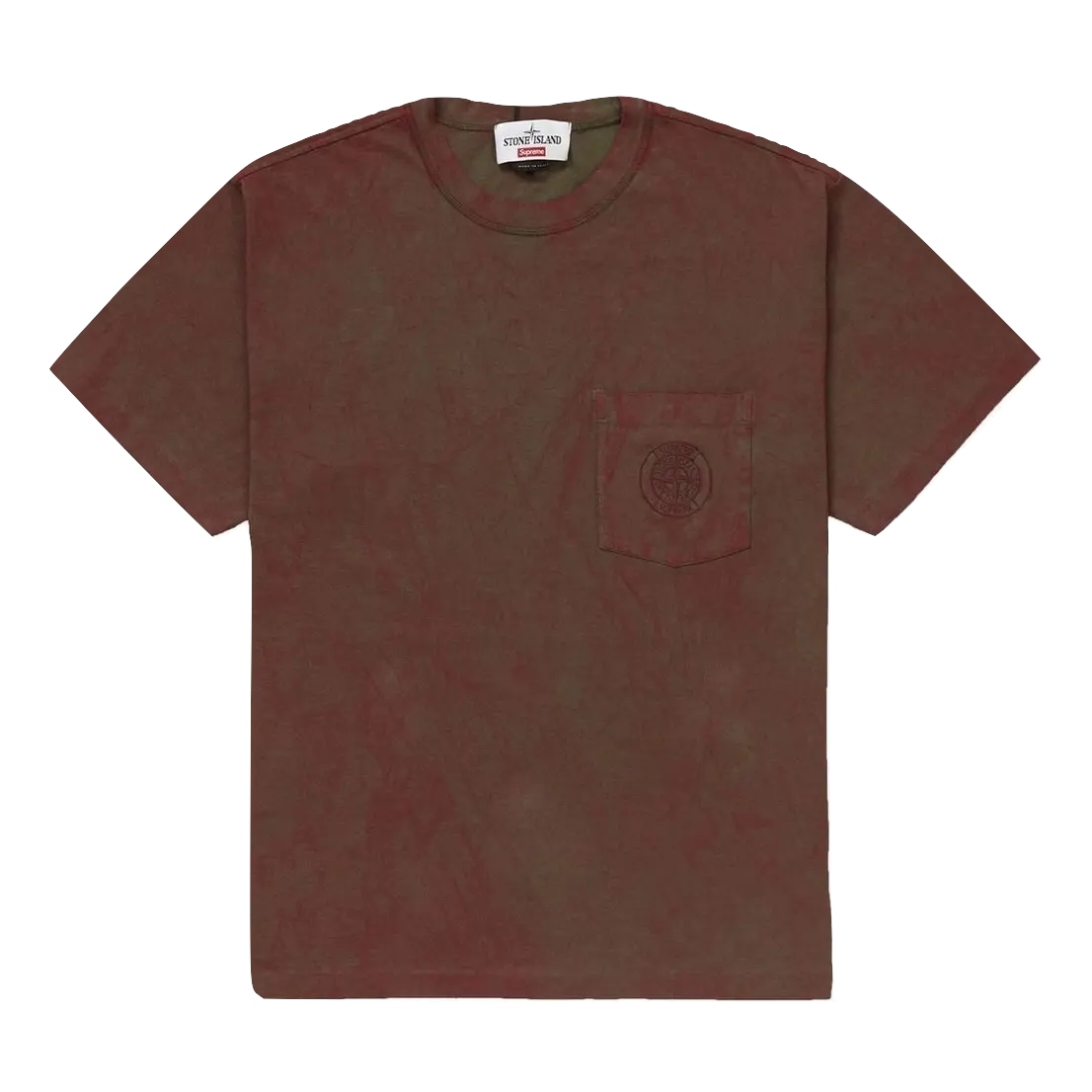 Supreme x Stone Island Pocket Tee SS19 - Red Supreme