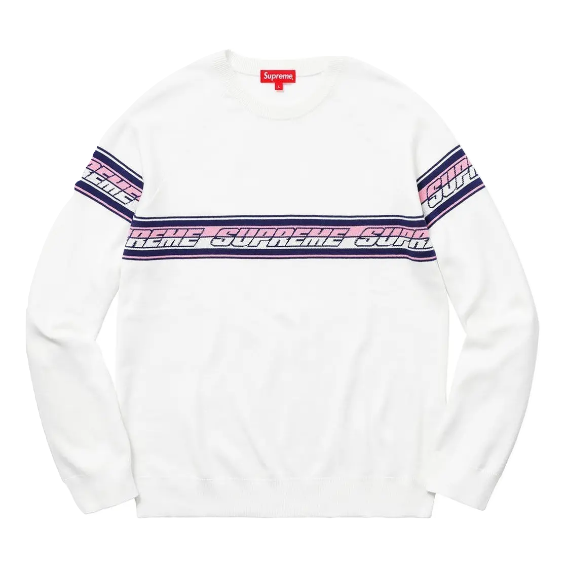 Supreme Striped Raglan Sweater - Off White Supreme