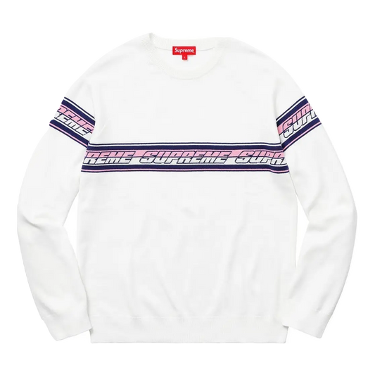 Supreme Striped Raglan Sweater - Off White Supreme