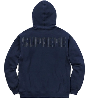 Supreme Studded Hooded Sweatshirt - Navy Supreme
