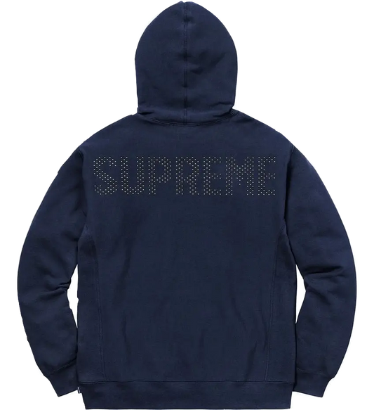 Supreme Studded Hooded Sweatshirt - Navy Supreme