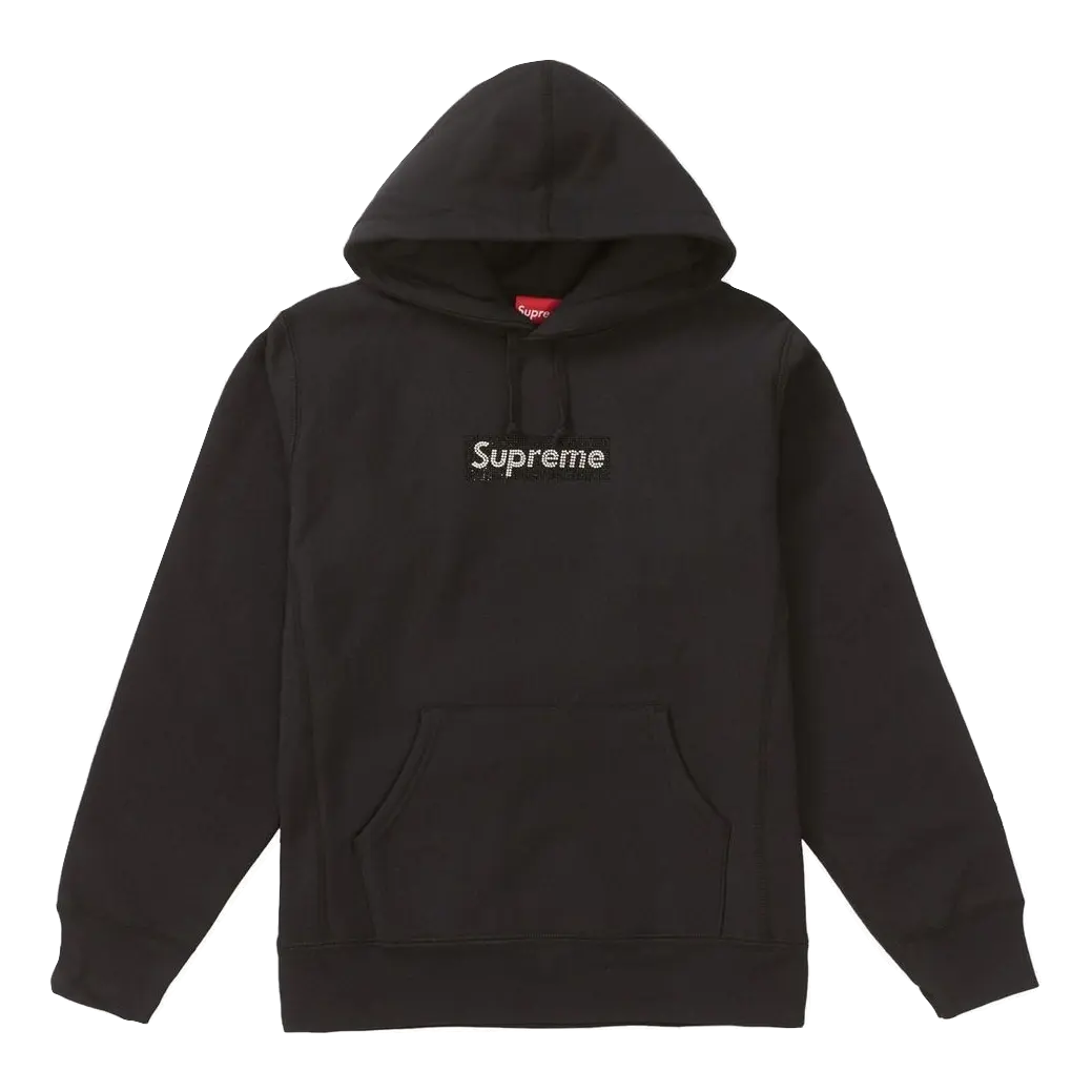 Supreme Swarovski Box Logo Hooded Sweatshirt - Black Supreme
