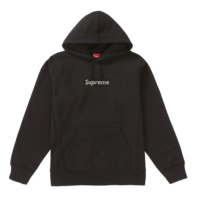 Supreme Swarovski Box Logo Hooded Sweatshirt - Black