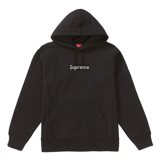 Supreme Swarovski Box Logo Hooded Sweatshirt - Black - Used Supreme