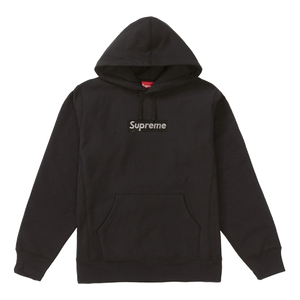 Supreme Swarovski Box Logo Hooded Sweatshirt - Black - Used