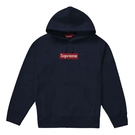 Supreme Swarovski Box Logo Hooded Sweatshirt - Navy Supreme