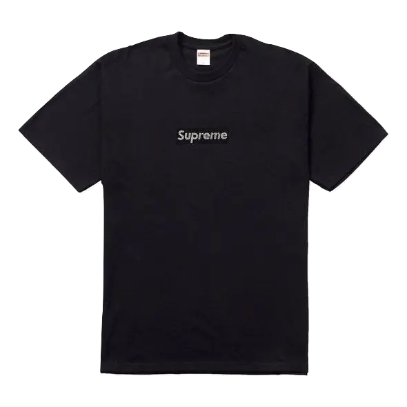 Supreme Swarovski Box Logo Tee SS19 - Black Supreme