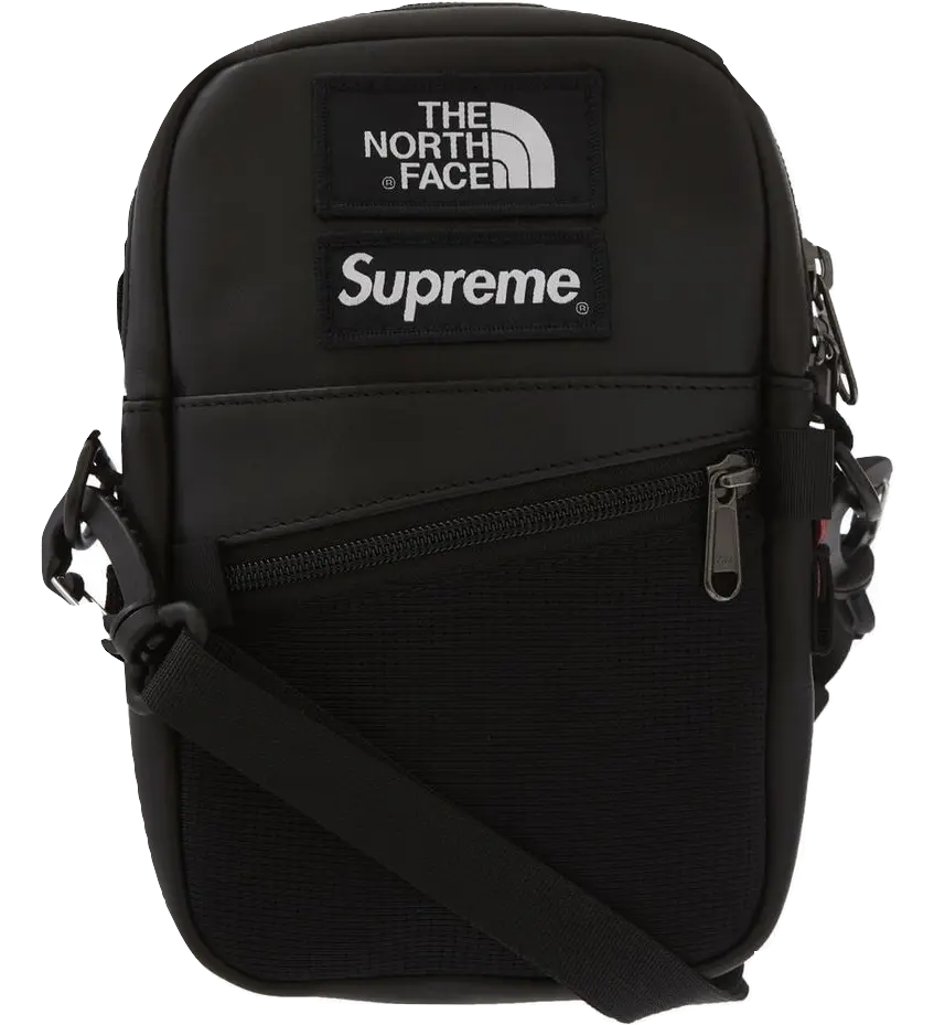 Supreme The North Face Leather Shoulder Bag  - Black Supreme