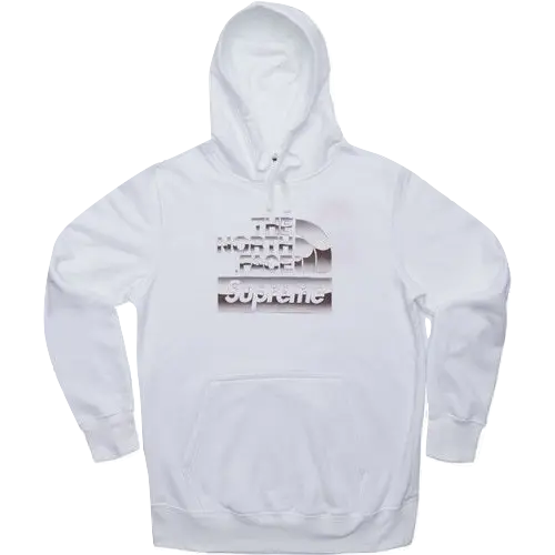 Supreme x The North Face Metallic Logo Hooded Sweatshirt - White Supreme