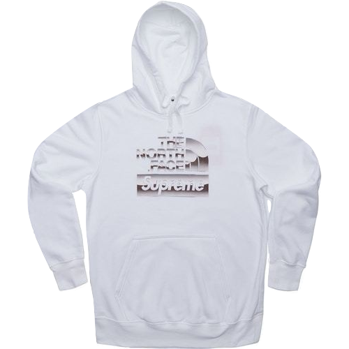 Supreme x The North Face Metallic Logo Hooded Sweatshirt - White - Used
