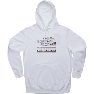 Supreme x The North Face Metallic Logo Hooded Sweatshirt - White - Used