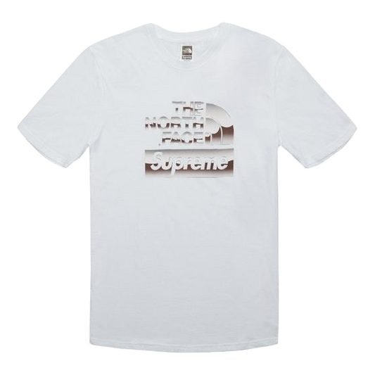 Supreme/ The North Face Metallic Logo T-Shirt - White - Used