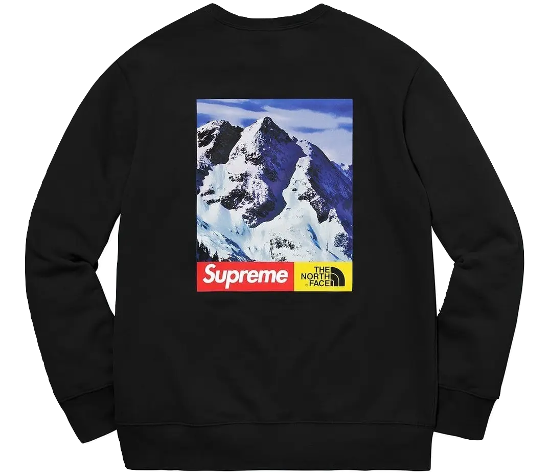 Supreme x The North Face Mountain Crewneck Sweatshirt - Black Supreme