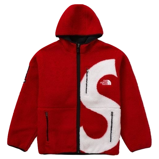 Supreme x The North Face S Logo Hooded Fleece Jacket - Red Supreme