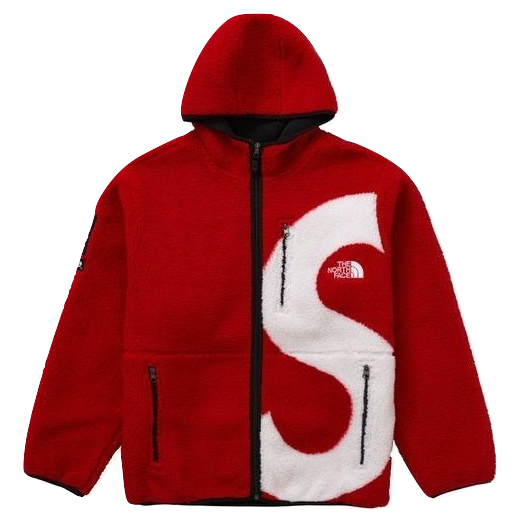 Supreme x The North Face S Logo Hooded Fleece Jacket - Red