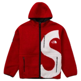 Supreme x The North Face S Logo Hooded Fleece Jacket - Red