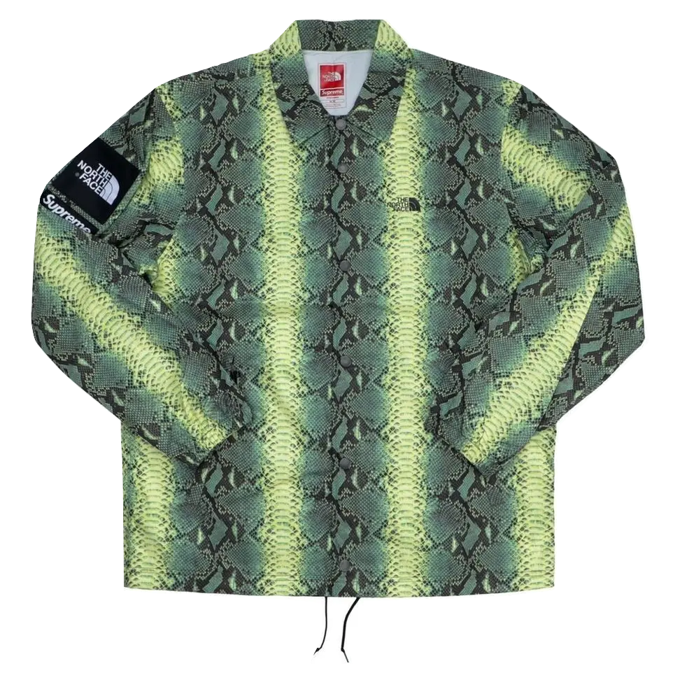 Supreme/The North Face TNF Snakeskin Taped Seam Coaches Jacket - Green - Used Supreme