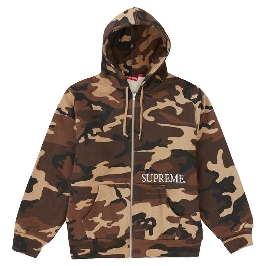 Supreme Thermal Zip Up Hooded Sweatshirt - Brown Camo Supreme