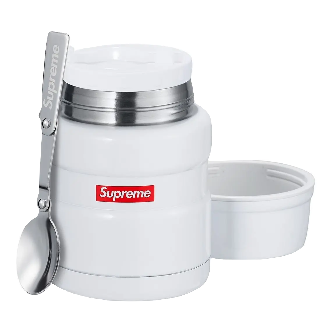 Supreme Thermos Stainless King Food Jar and Spoon White Supreme