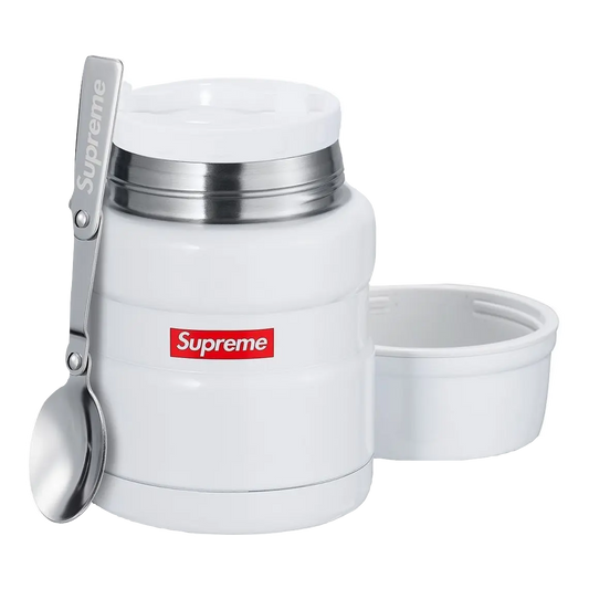 Supreme Thermos Stainless King Food Jar and Spoon White Supreme