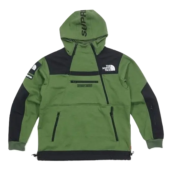 Supreme x The North Face Steep Tech Hooded Sweatshirt - Olive Supreme