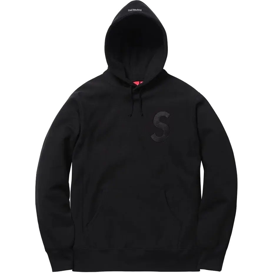 Supreme Tonal S Logo Hoodie FW17 - Black - Used Supreme