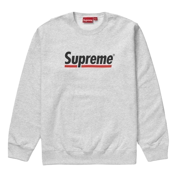 Supreme Underline Crewneck Ash Grey Men's - SS20 - US