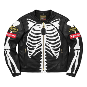 Supreme Vanson Leather Bones Jacket - Black - Used