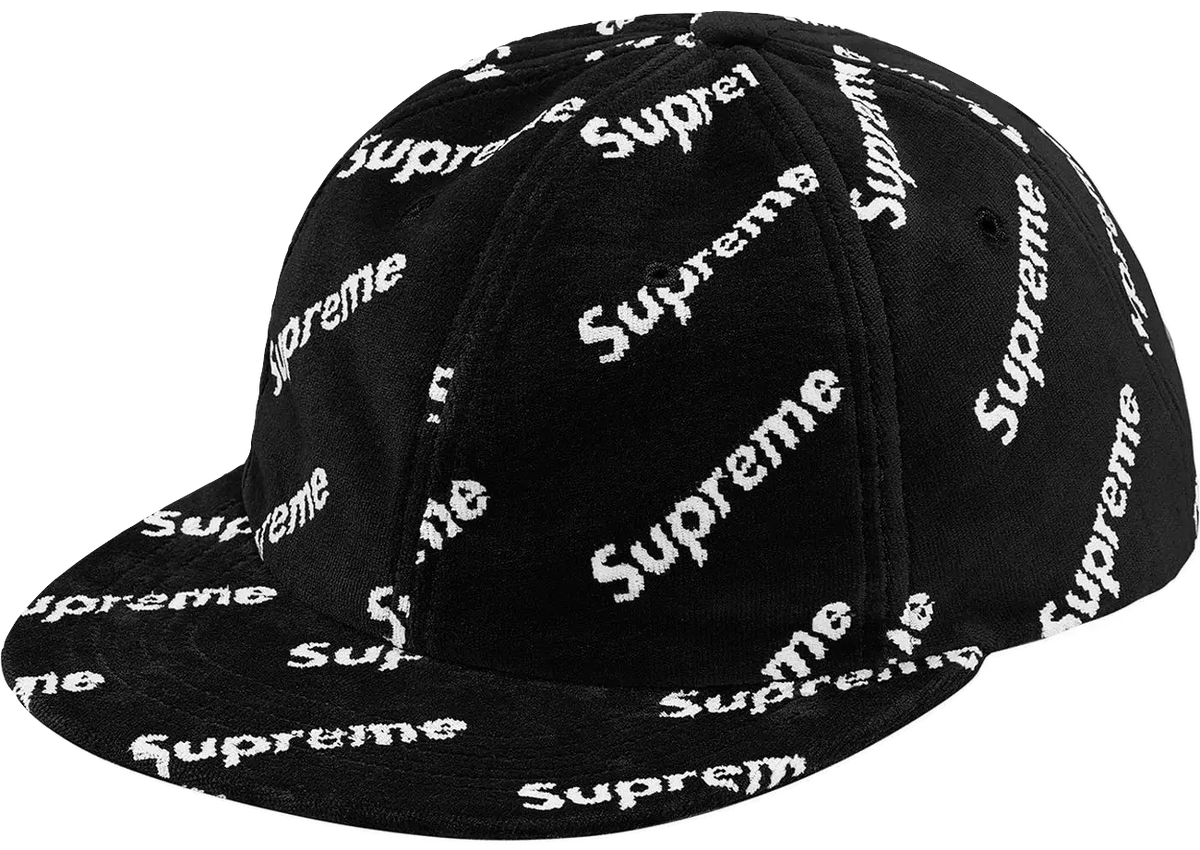 Supreme Velour Diagonal Logo 6-Panel Cap Supreme