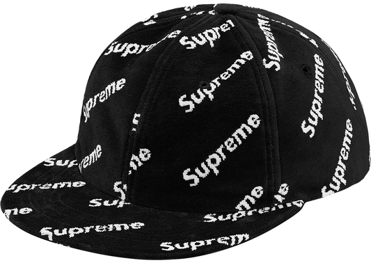 Supreme Velour Diagonal Logo 6-Panel Cap