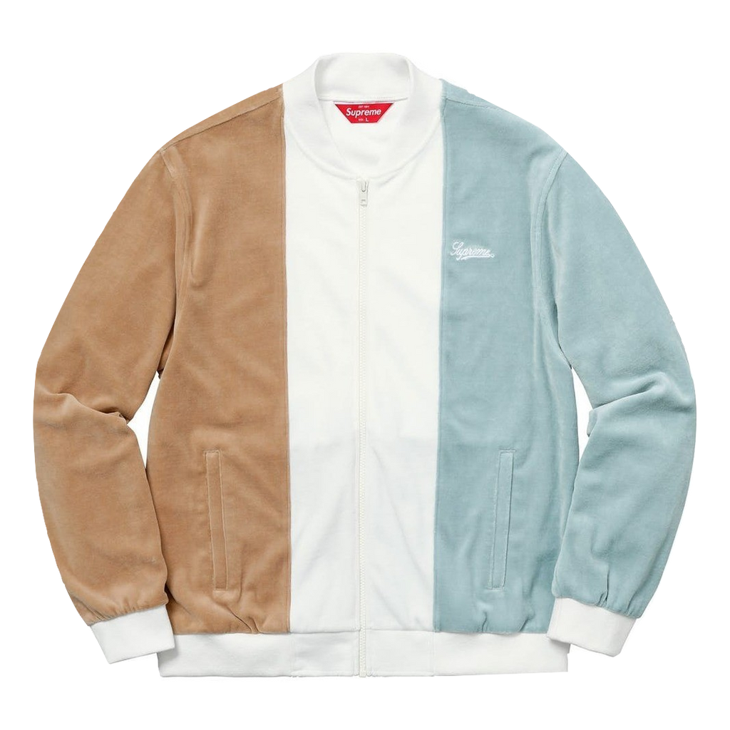 Supreme Velour Zip Up Jacket Tan