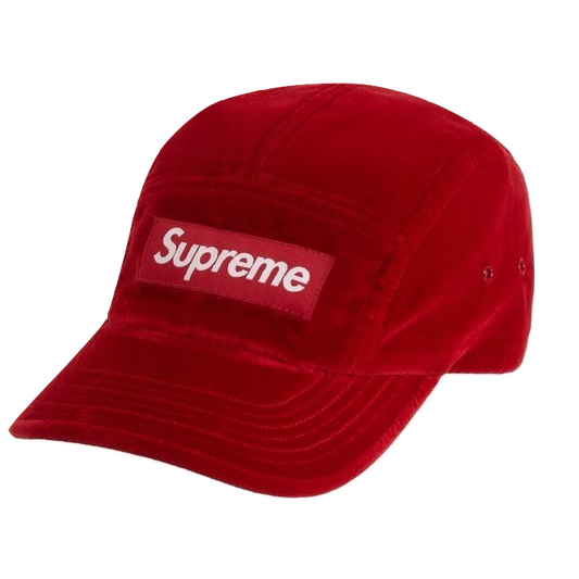 Supreme Velvet Camp Cap - Red FW20