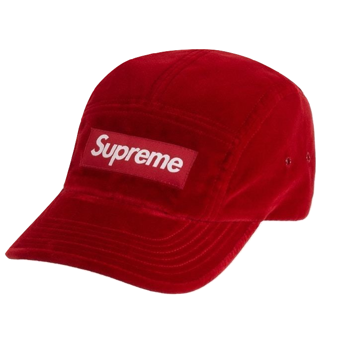 Supreme Velvet Camp Cap - Red FW20