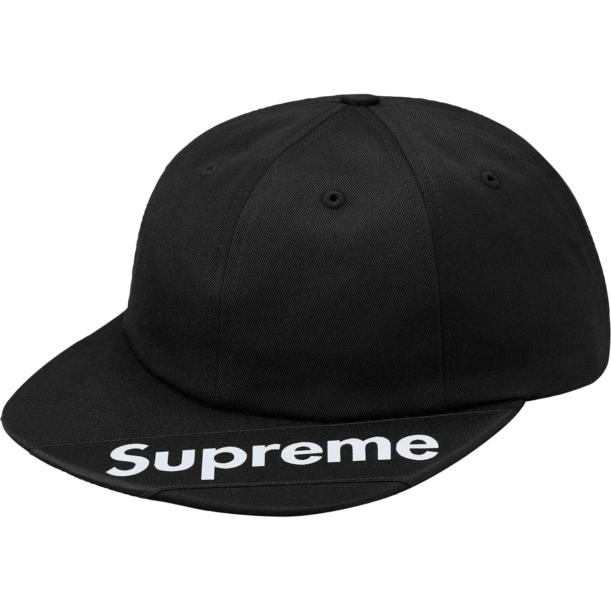 Supreme Visor Label 6-Panel - Black - Used Supreme