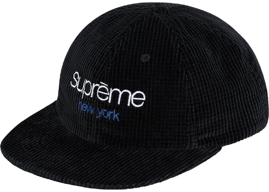 Supreme Waffle Cord Classic Logo 6-Panel Cap