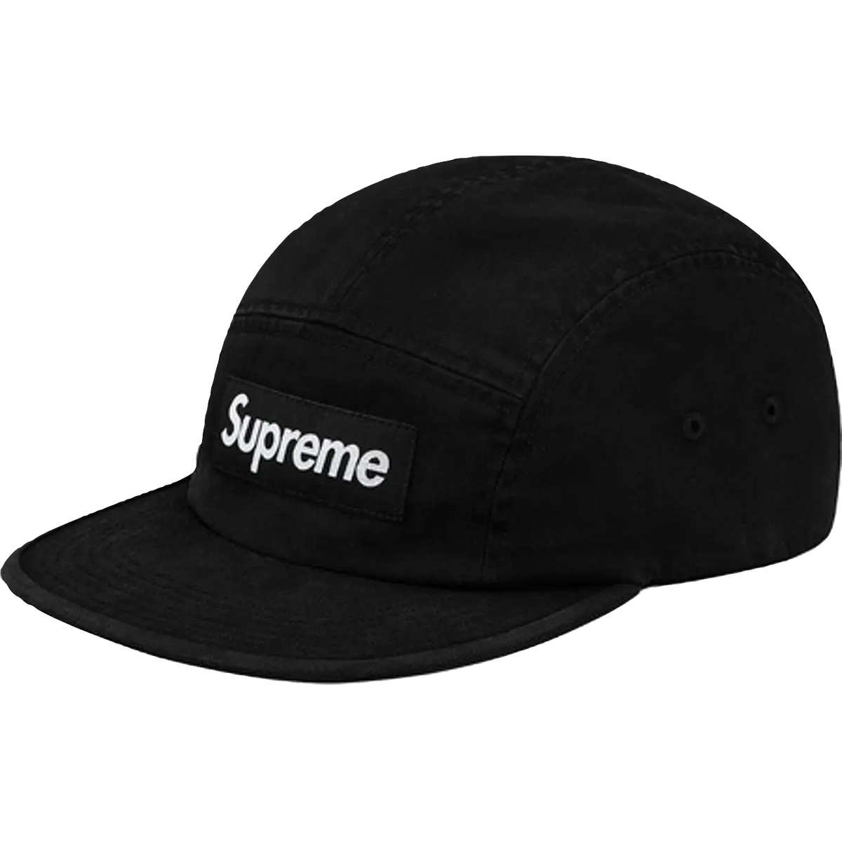 Supreme Washed Chino Twill Camp Cap - Black Supreme