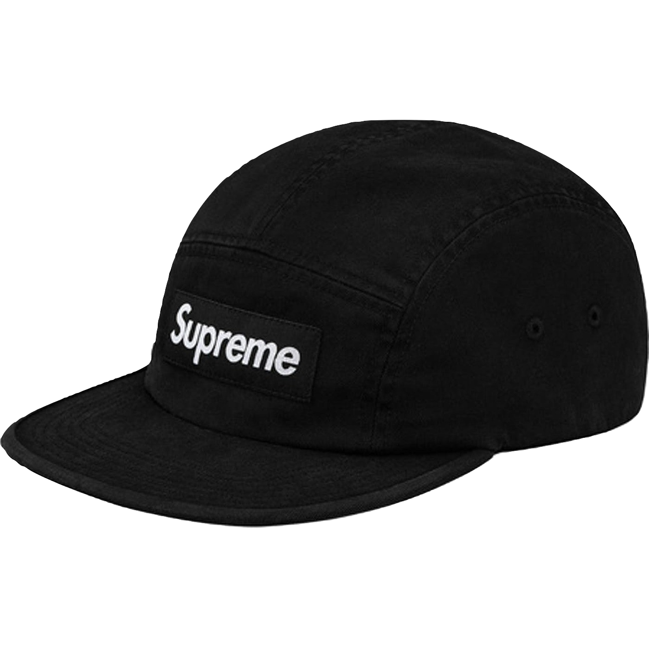 Supreme Washed Chino Twill Camp Cap - Black