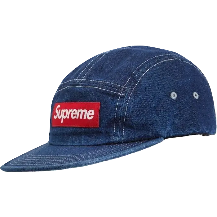 Supreme Washed Chino Twill Camp Cap SS19 - Denim Supreme