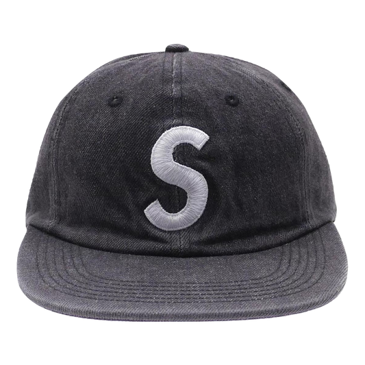 Supreme Washed Denim S Logo 6 Panel - Black - Used