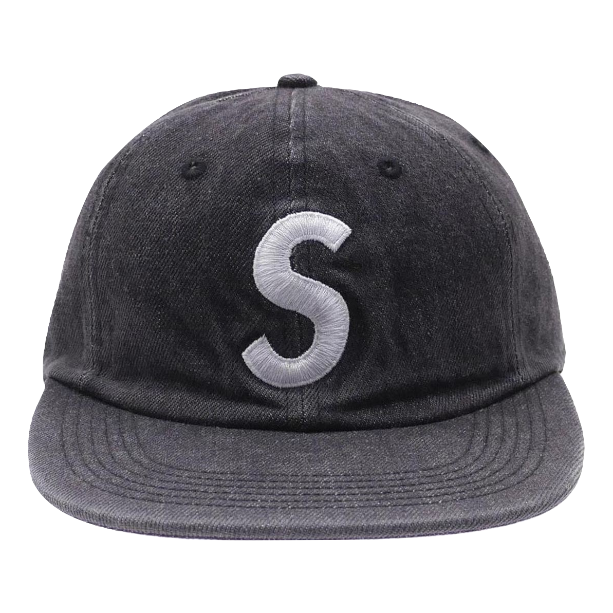 Supreme Washed Denim S Logo 6 Panel - Black - Used