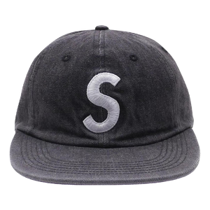 Supreme Washed Denim S Logo 6 Panel - Black