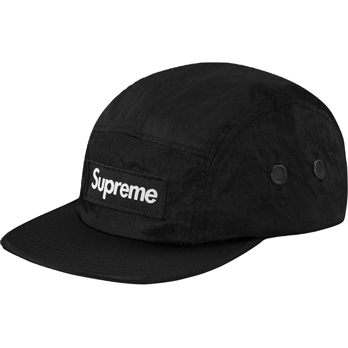 Supreme Washed Nylon Camp Cap - Black Supreme