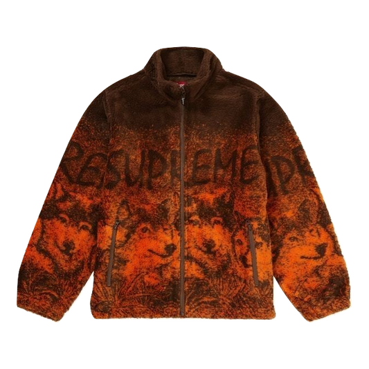 Supreme Wolf Fleece Jacket - Brown