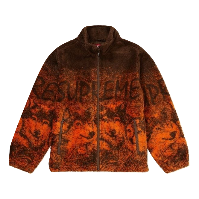 Supreme Wolf Fleece Jacket - Brown